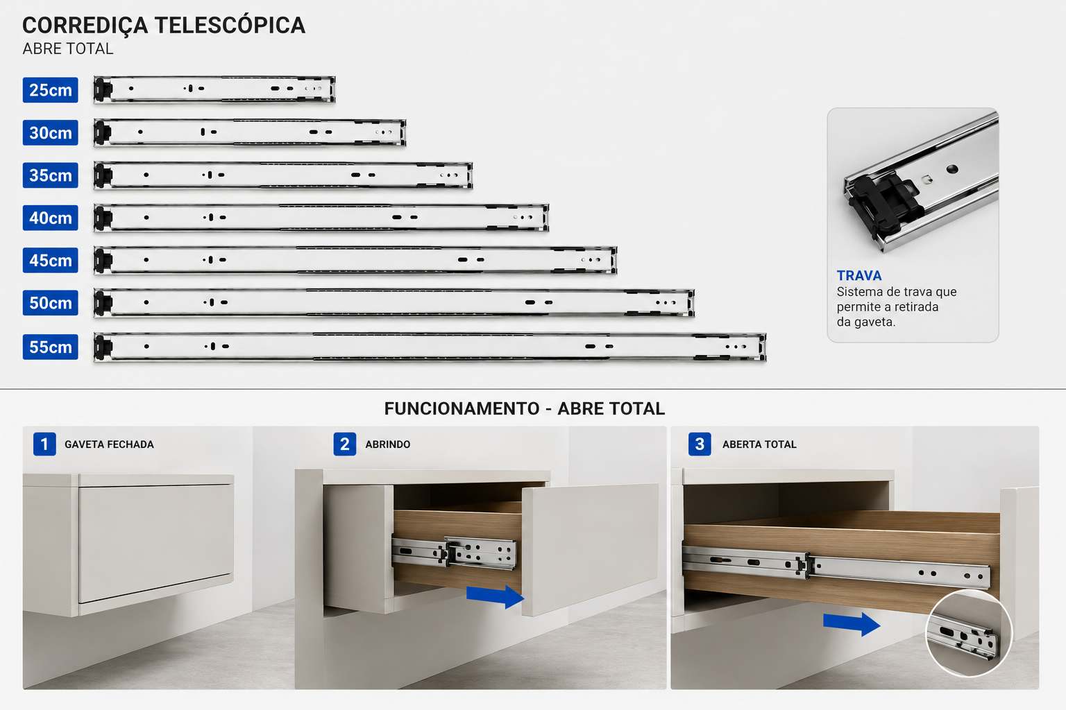 Corrediça Telescópica